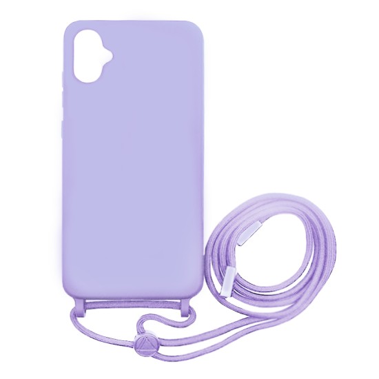 Silicone Case with String for Samsung Galaxy A05 Purple